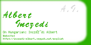 albert inczedi business card